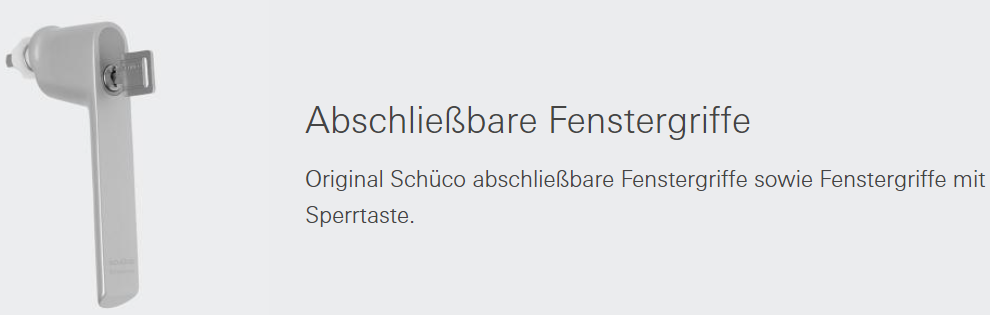 Schüco Fenstergriffe abschließbar